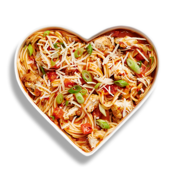 Heart Shaped Piada Pasta